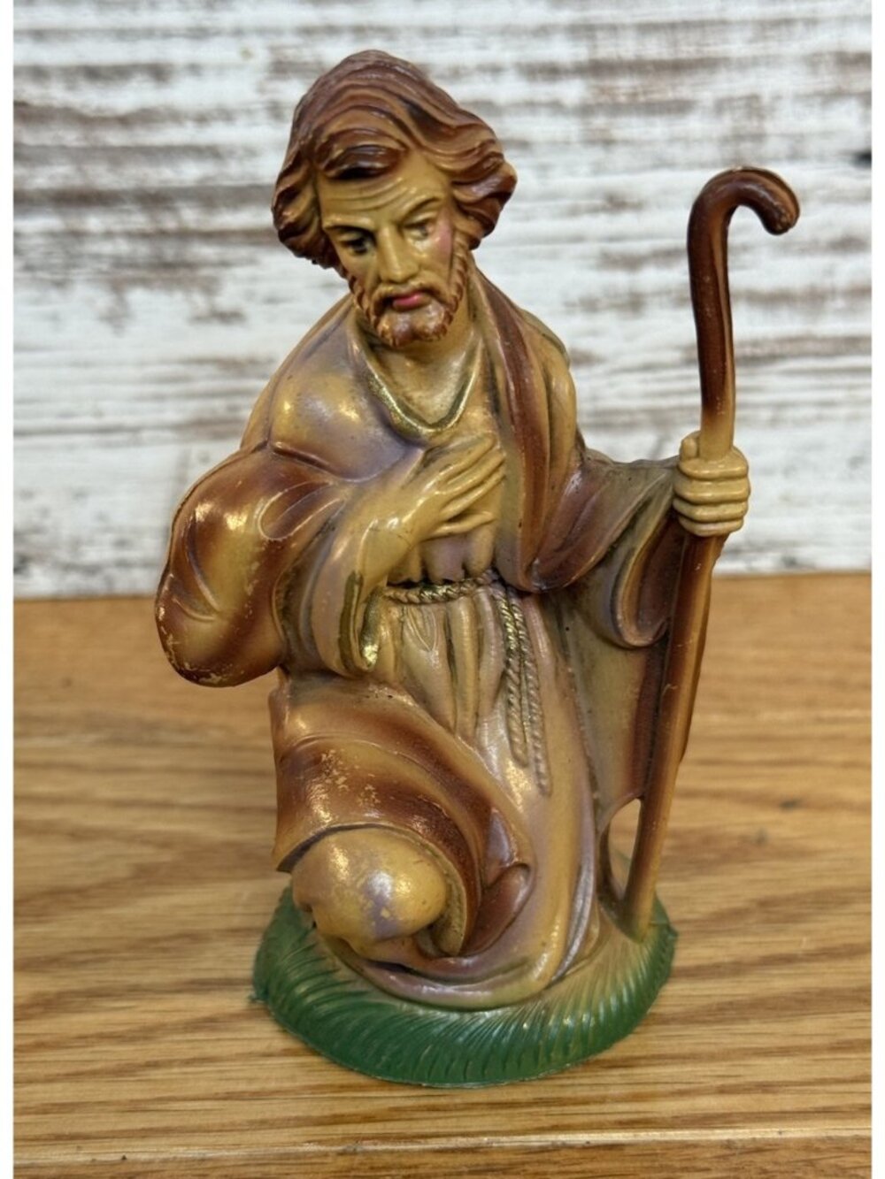 Vintage Nativity JOSEPH Figurine Italy No. 237 Shepherd Hard Plastic 4” Tall